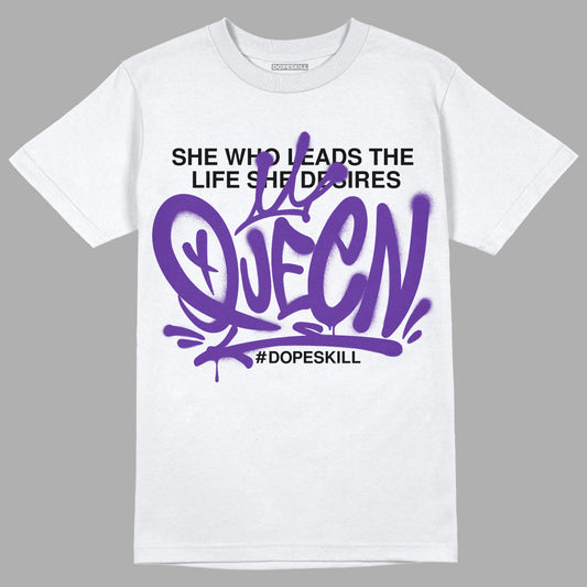 Court Purple 13s DopeSkill T-Shirt Queen Graphic - White