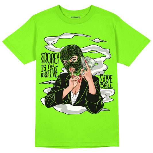 Neon Green Collection DopeSkill Neon Green T-shirt Money Is The Motive Graphic