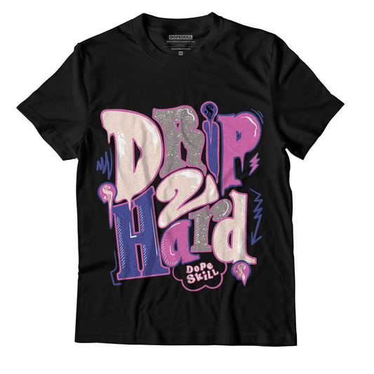 Jordan 7 SE Sapphire DopeSkill T-Shirt Drip Too Hard Graphic - Black 