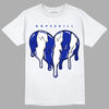 Racer Blue White Dunk Low DopeSkill T-Shirt Slime Drip Heart Graphic - White 