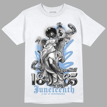 Jordan 5 Retro University Blue DopeSkill T-Shirt Juneteenth Graphic Streetwear - White 