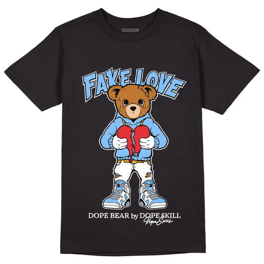 Jordan 6 UNC DopeSkill T-Shirt Fake Love Graphic - Black 