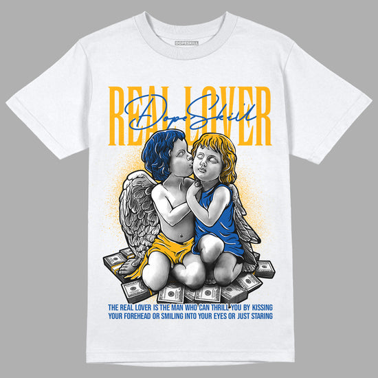 Dunk Blue Jay and University Gold DopeSkill T-Shirt Real Lover Graphic Streetwear - White