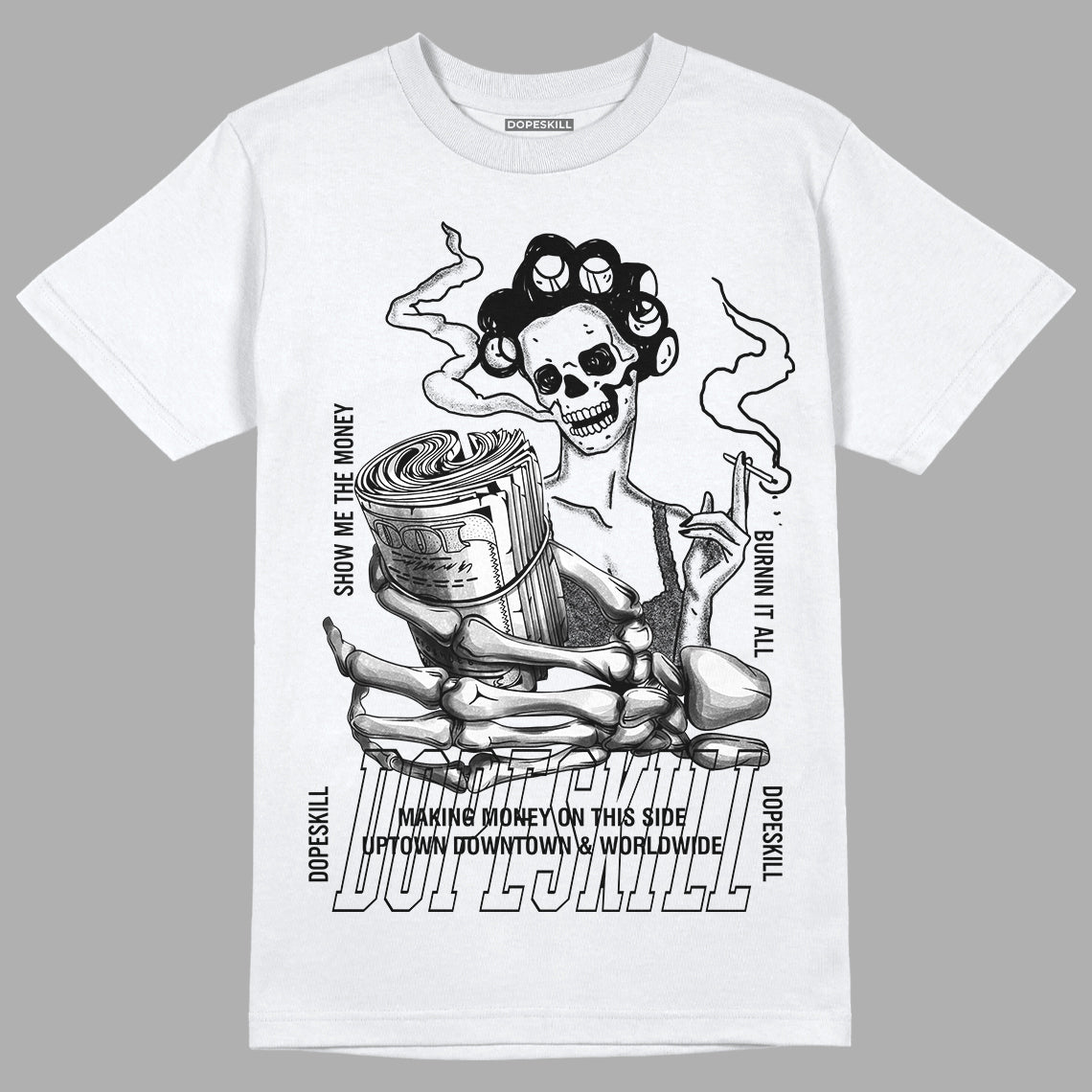 YZ 450 Utility Black DopeSkill T-Shirt Show Me The Money Graphic - White