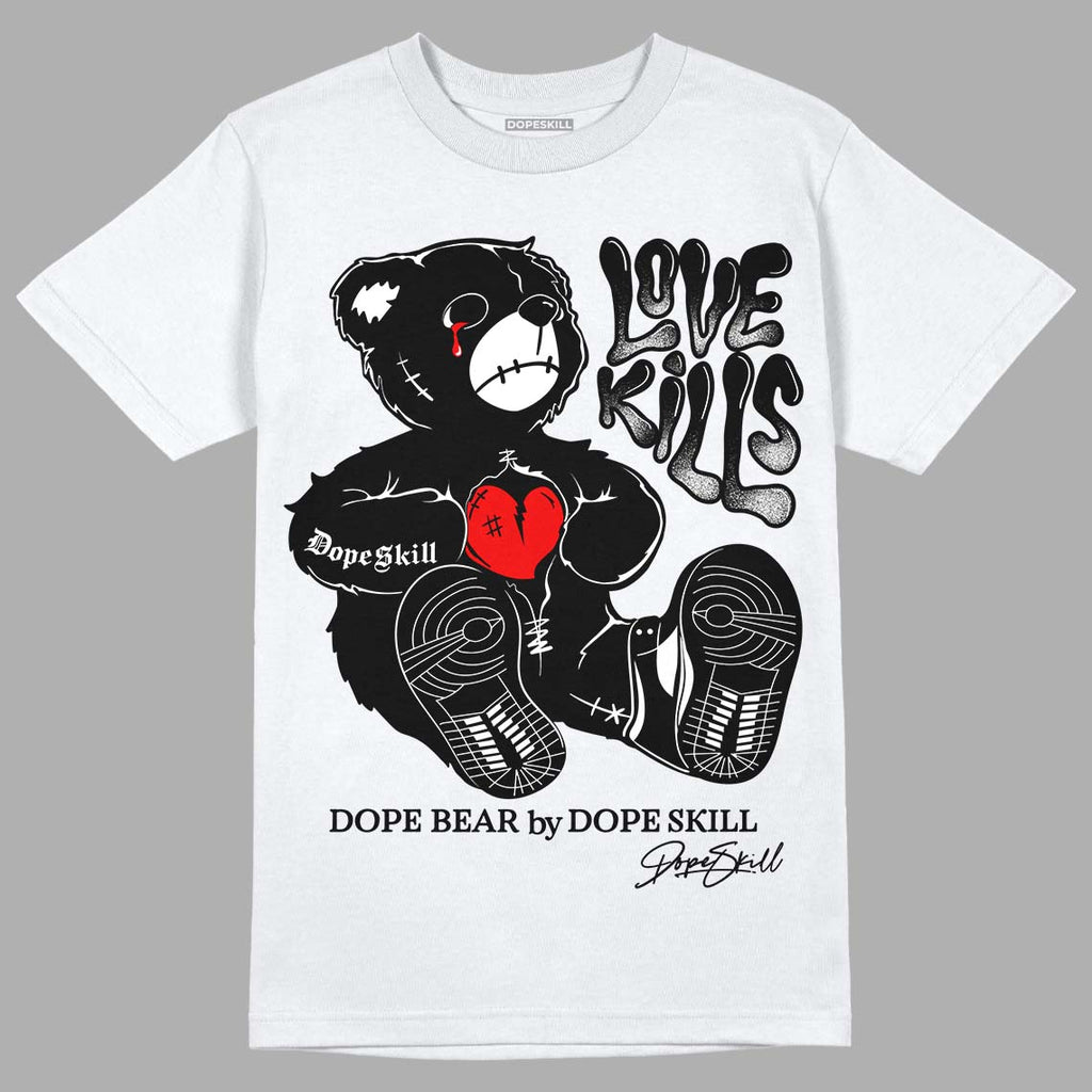 Dunk Low Panda White Black DopeSkill T-Shirt Love Kills Graphic - White 