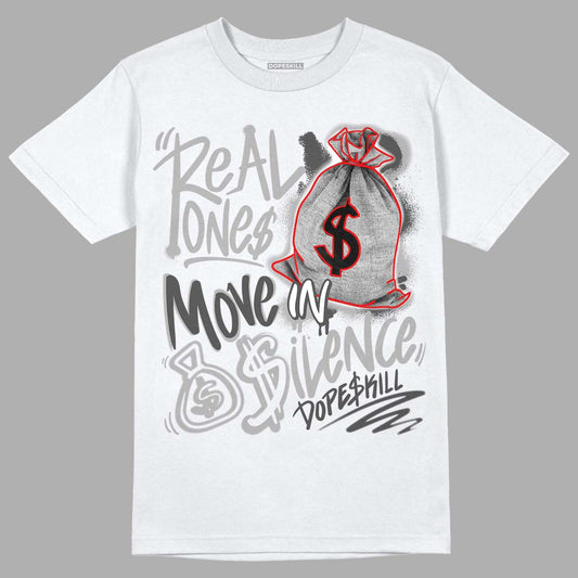 Jordan 5 Retro P51 Camo DopeSkill T-Shirt Real Ones Move In Silence Graphic Streetwear  - White