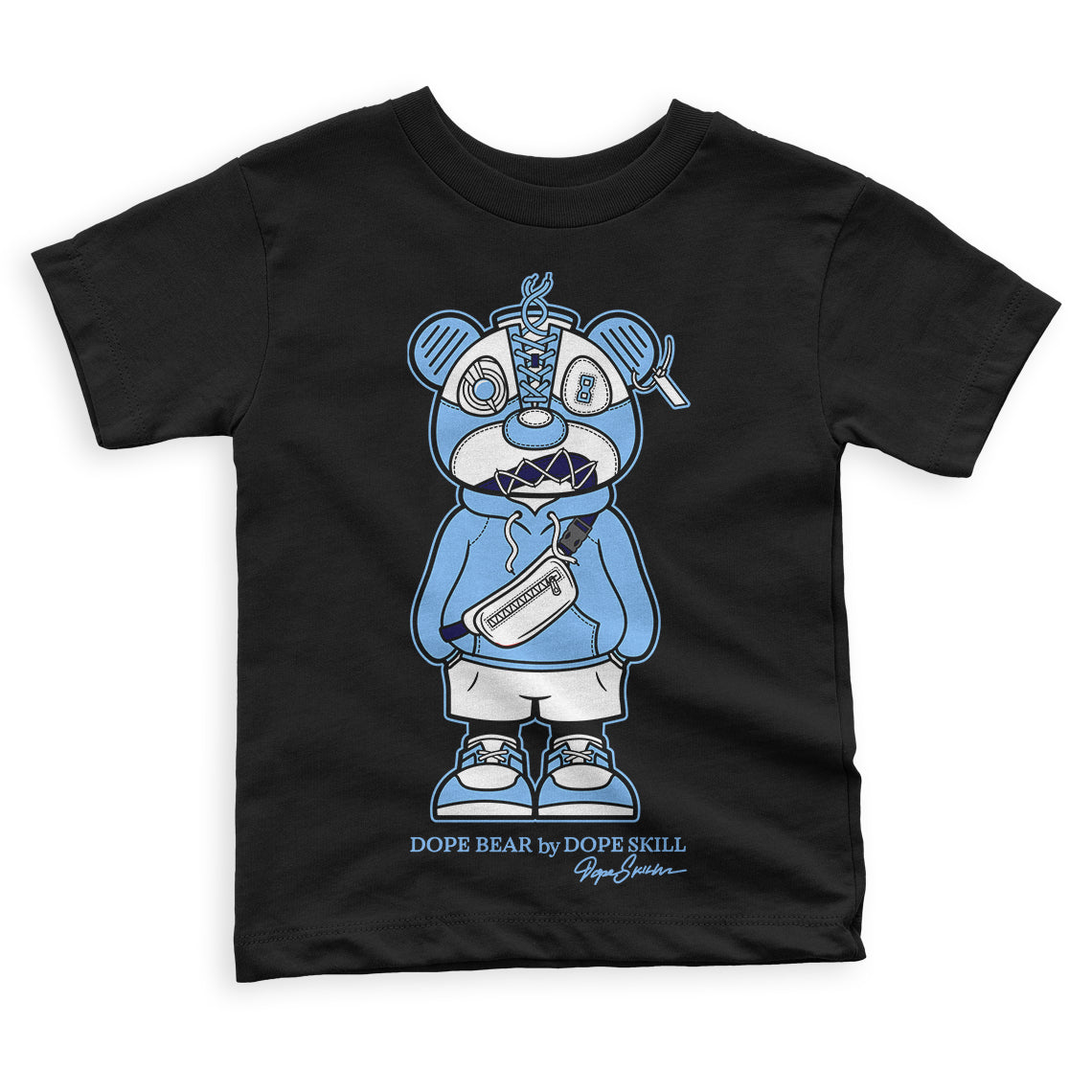 UNC 6s DopeSkill Toddler Kids T-shirt Sneaker Bear Graphic - Black 