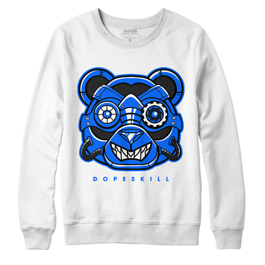 Yz 350 Boost V2 Dazzling Blue DopeSkill Sweatshirt Robo Bear Graphic - White 