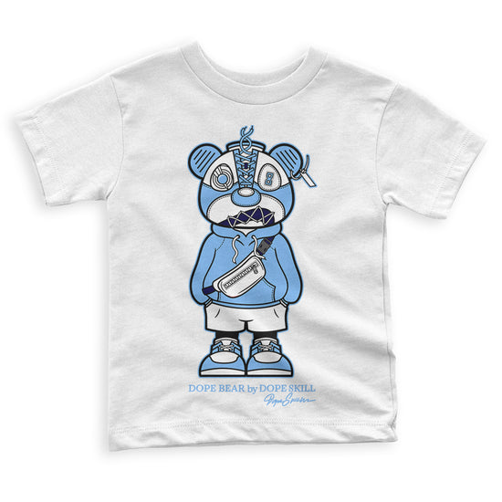UNC 6s DopeSkill Toddler Kids T-shirt Sneaker Bear Graphic - White 