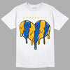 Dunk Blue Jay and University Gold DopeSkill T-Shirt Slime Drip Heart Graphic Streetwear - White