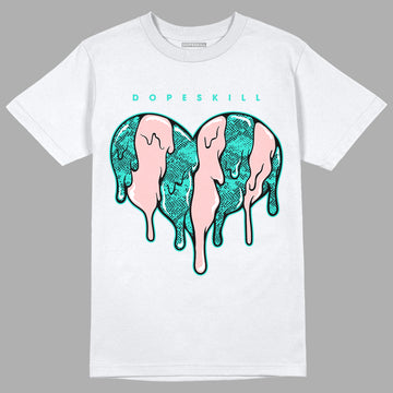 Green Snakeskin Dunk Low DopeSkill T-Shirt Slime Drip Heart Graphic - White