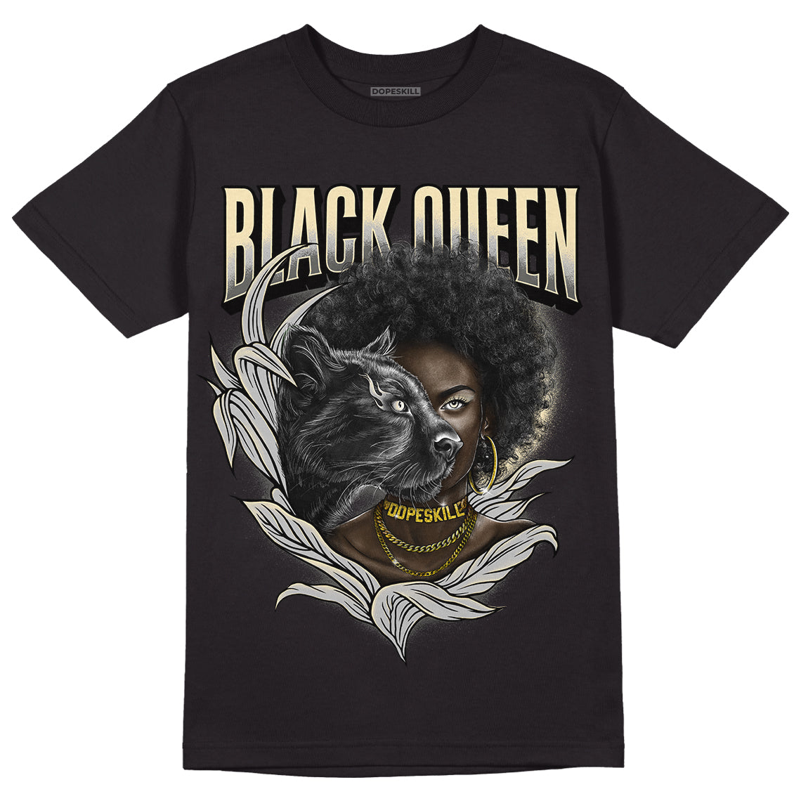 Jordan 4 Retro SE Craft Photon Dust DopeSkill T-Shirt New Black Queen Graphic Streetwear  - Black