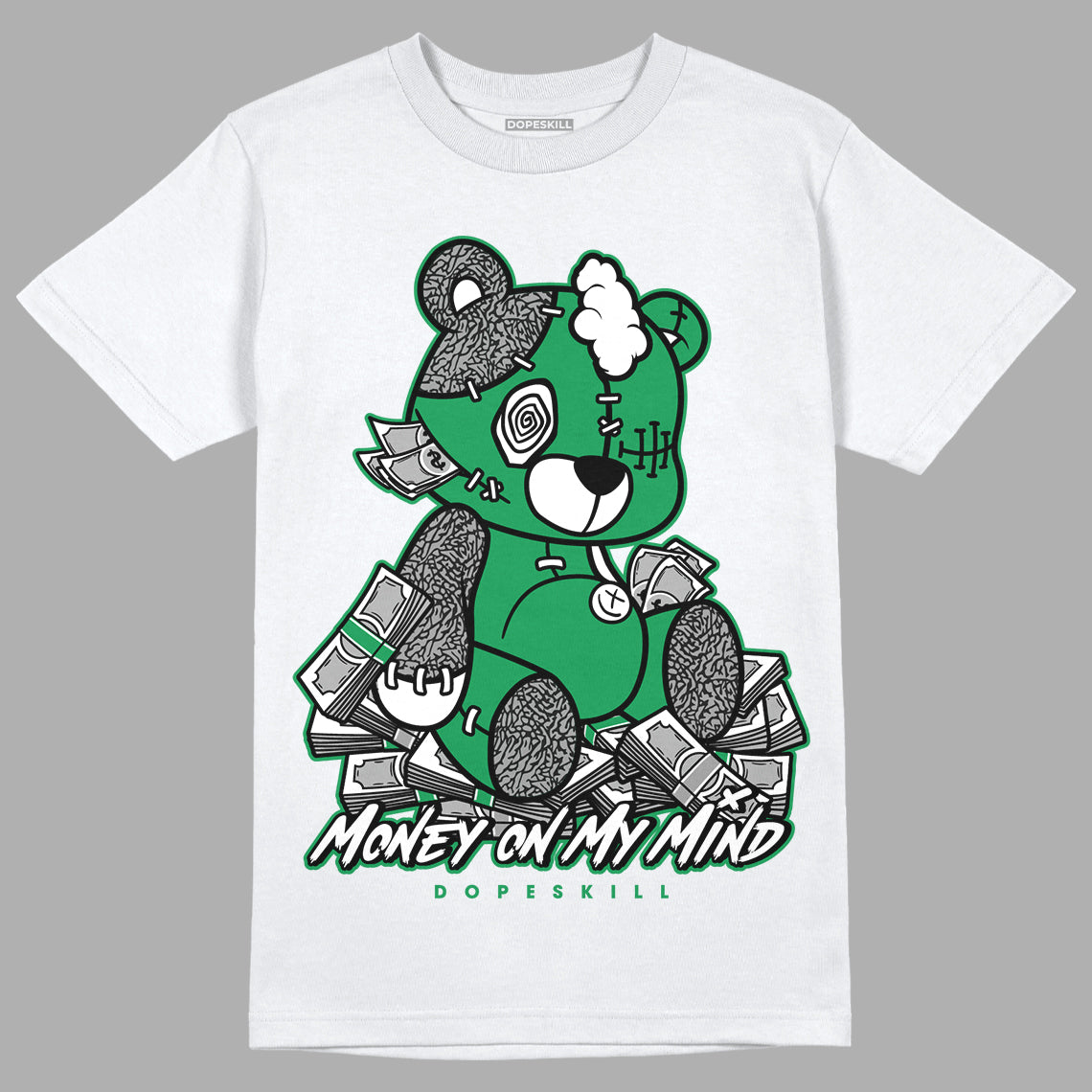 Jordan 3 WMNS “Lucky Green” DopeSkill T-Shirt MOMM Bear Graphic Streetwear - White