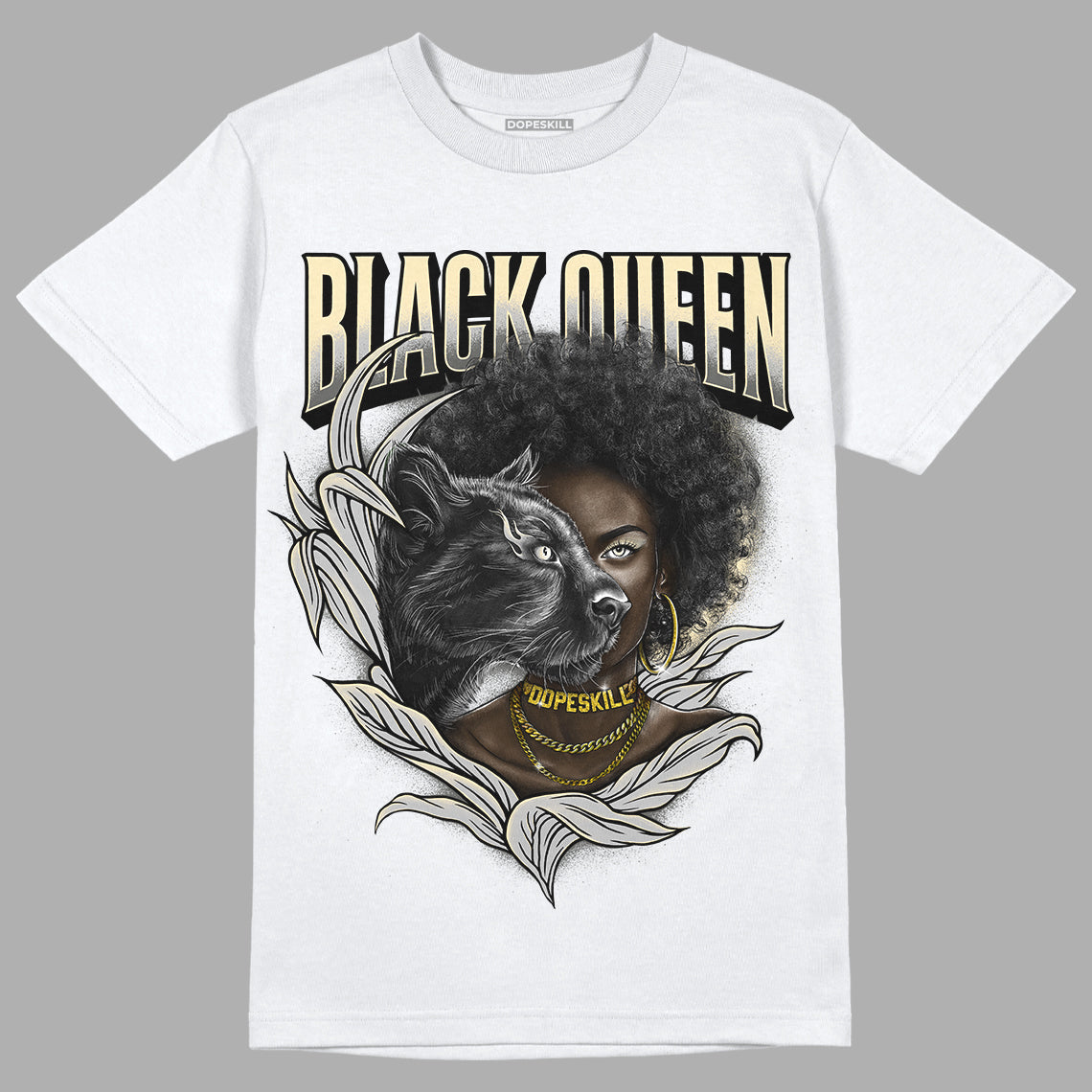 Jordan 4 Retro SE Craft Photon Dust DopeSkill T-Shirt New Black Queen Graphic Streetwear - White