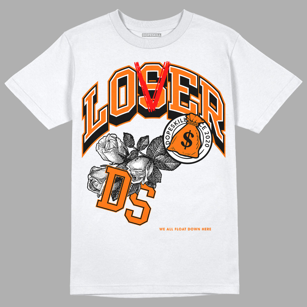 Orange Black White DopeSkill T-Shirt Loser Lover Graphic - White 