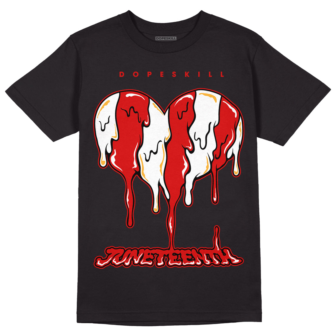 Dunk Low Gym Red DopeSkill T-Shirt Juneteenth Heart Graphic - Black