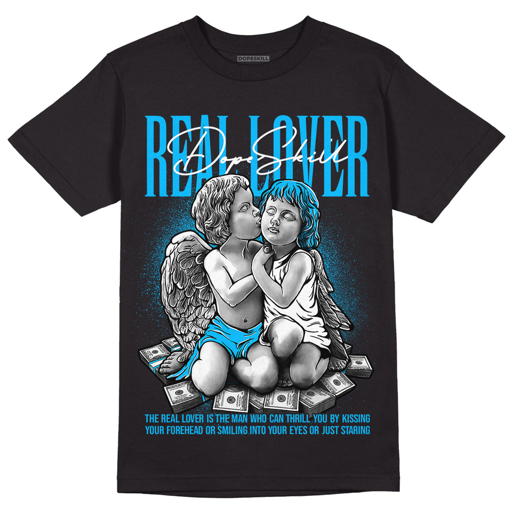 UNC 1s Low DopeSkill T-Shirt Real Lover Graphic - Black