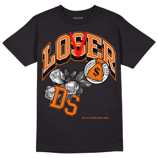 Orange Black White DopeSkill T-Shirt Loser Lover Graphic - Black 