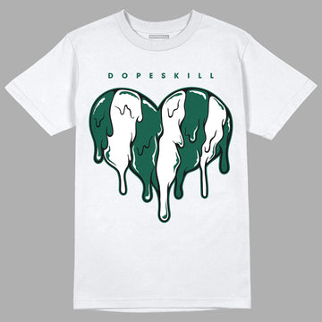 Lottery Pack Malachite Green Dunk Low DopeSkill T-Shirt Slime Drip Heart Graphic - White