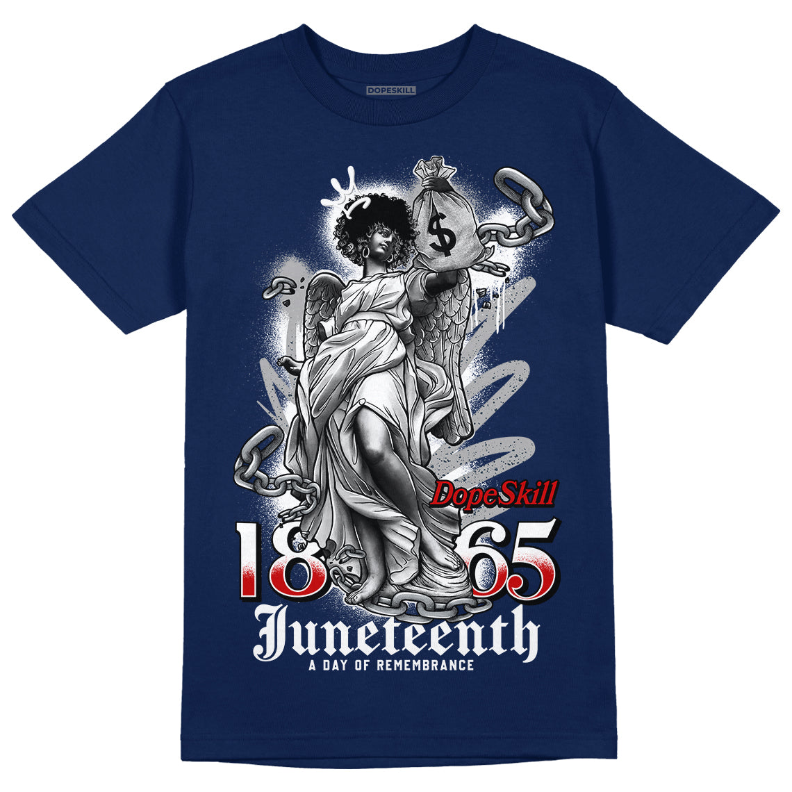 Midnight Navy 4s DopeSkill Midnight Navy T-shirt Juneteenth Graphic