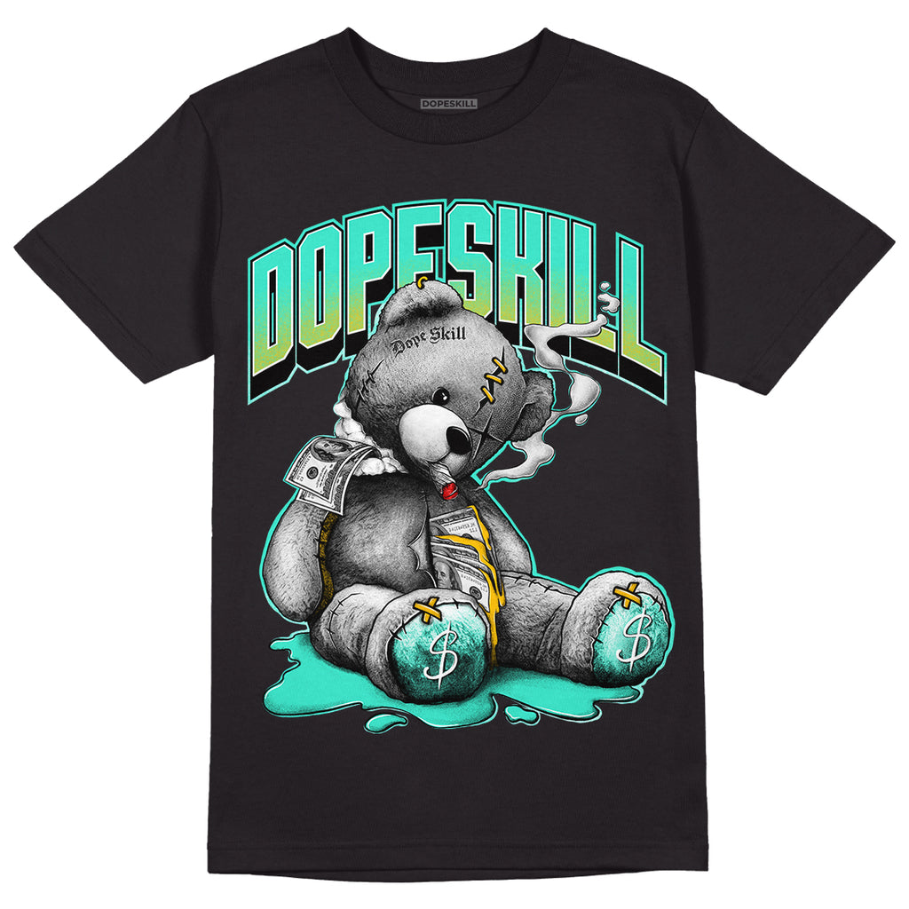 New Emerald 1s DopeSkill T-Shirt Sick Bear Graphic - Black