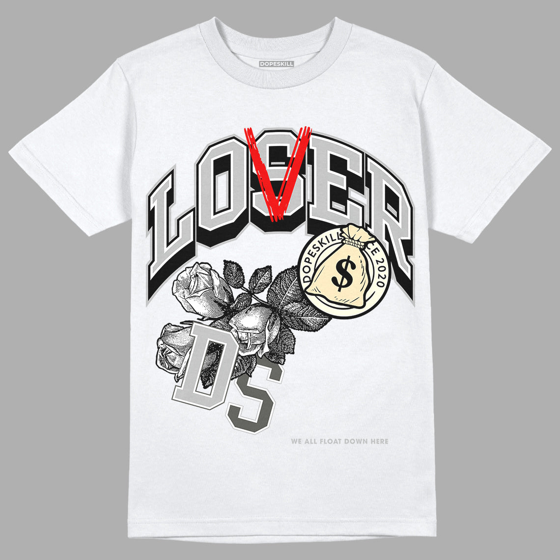 Jordan 4 Retro SE Craft Photon Dust DopeSkill T-Shirt Loser Lover Graphic Streetwear   - White 