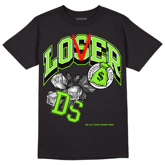 Neon Green Collection DopeSkill T-Shirt Loser Lover Graphic - Black