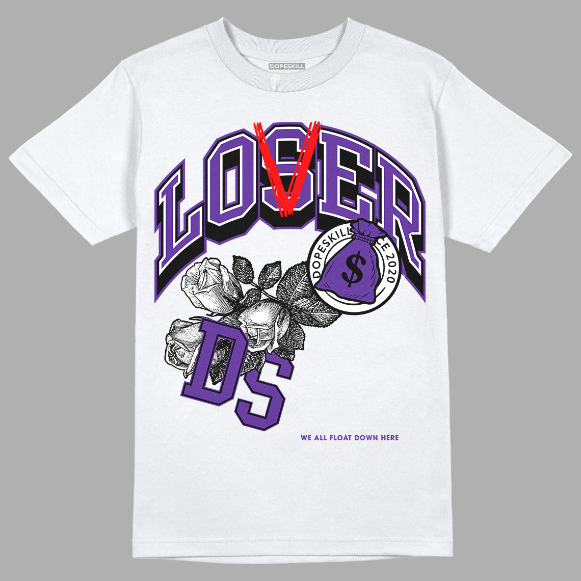 PURPLE Collection DopeSkill T-Shirt Money Is The Motive Graphic - White 