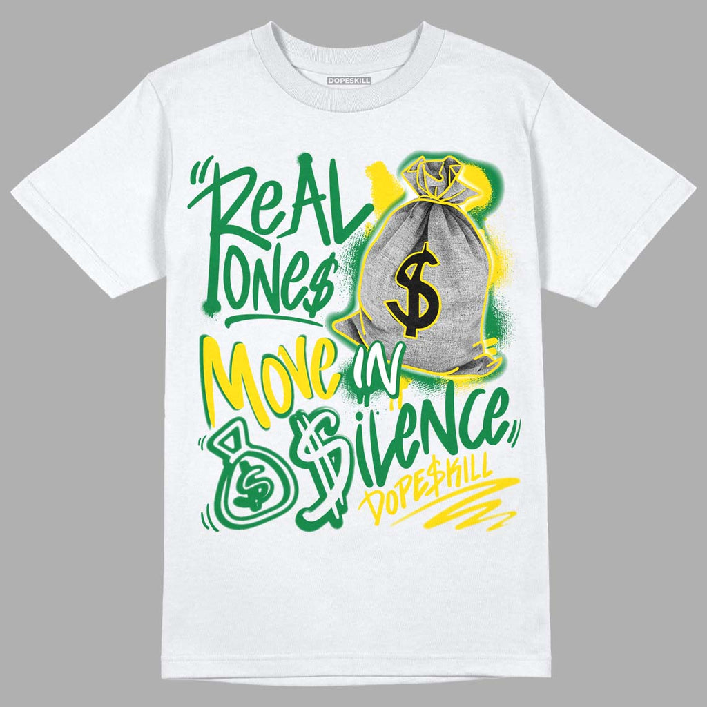Dunk Low Reverse Brazil DopeSkill T-Shirt Real Ones Move In Silence Graphic - White
