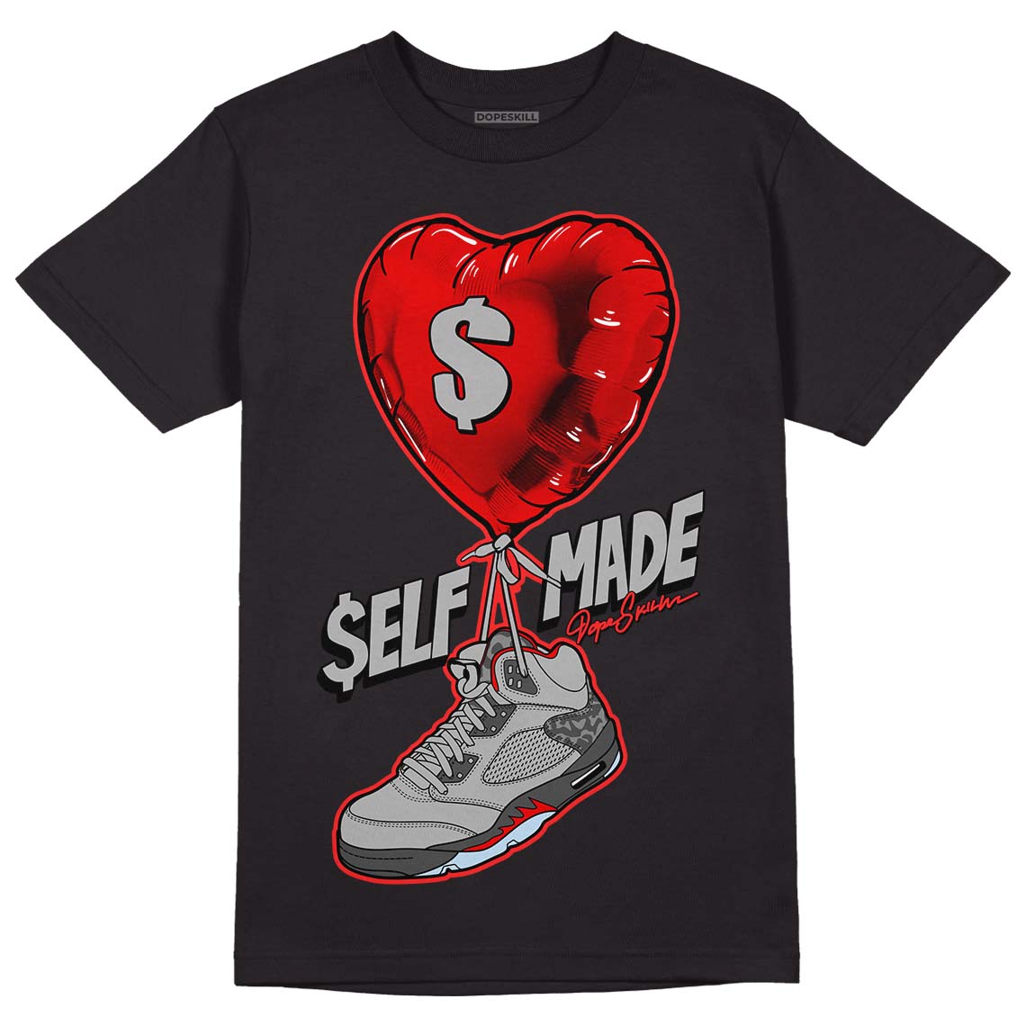 Jordan 5 Retro P51 Camo DopeSkill T-Shirt Self Made Graphic Streetwear - Black 