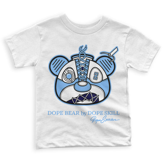UNC 6s DopeSkill Toddler Kids T-shirt Sneaker Bear Head Graphic - White 