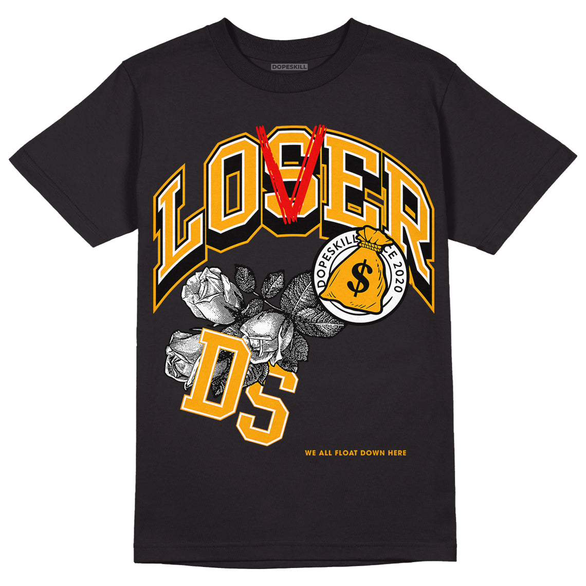 Black Taxi 12s DopeSkill T-Shirt Loser Lover Graphic - Black 