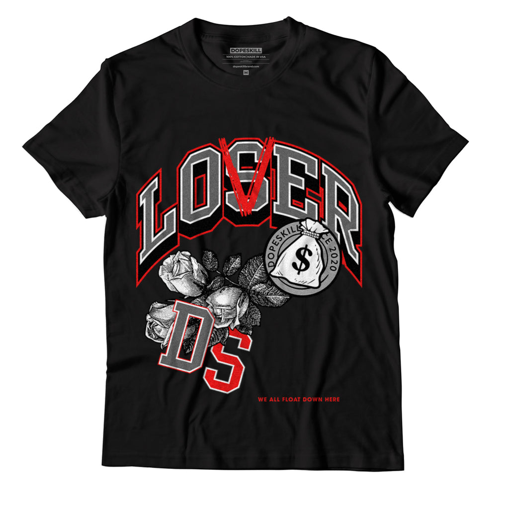 Jordan 4 Infrared DopeSkill T-Shirt Loser Lover Graphic - Black 