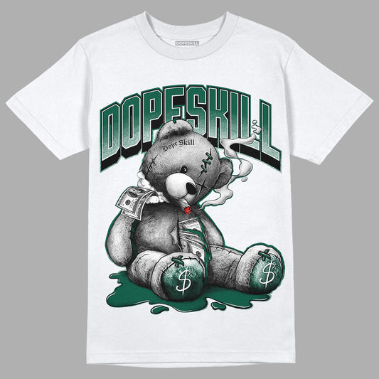Lottery Pack Malachite Green Dunk Low DopeSkill T-Shirt Sick Bear Graphic - White