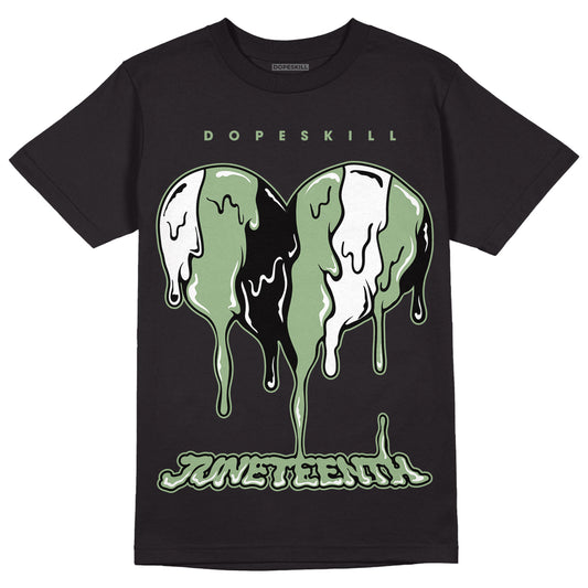 Jordan 4 Retro “Seafoam” DopeSkill T-Shirt Juneteenth Heart Graphic Streetwear  - Black