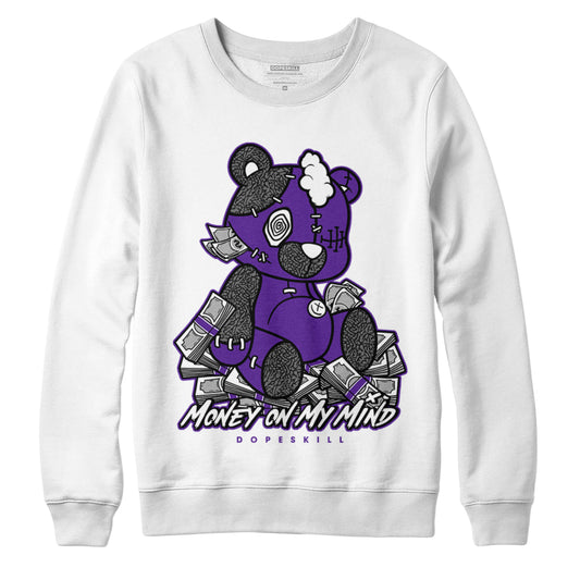 Jordan 3 Dark Iris DopeSkill Sweatshirt MOMM Bear Graphic - White 