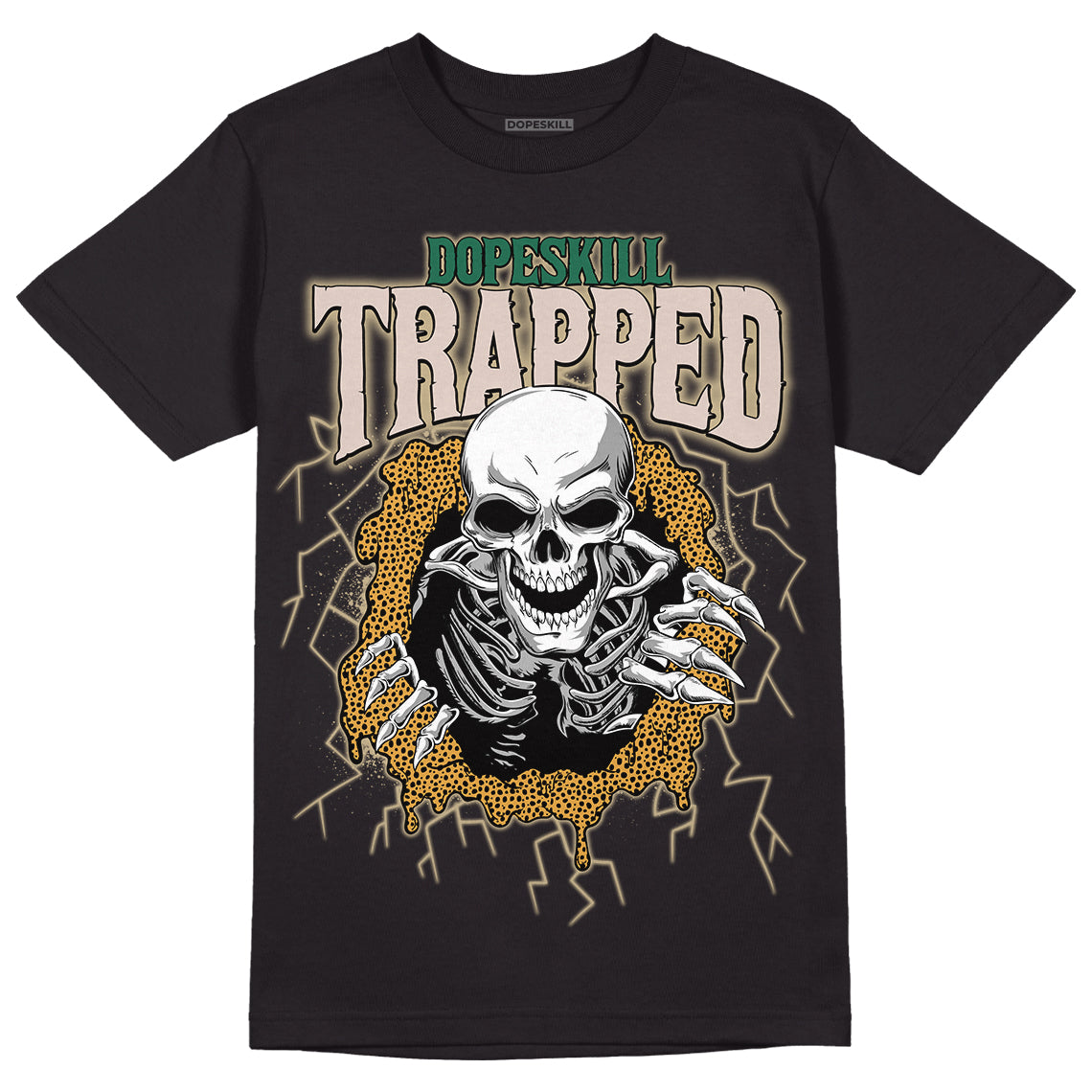 Safari Dunk Low DopeSkill T-Shirt Trapped Halloween Graphic - Black 