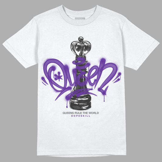 Jordan 3 Retro Dark Iris DopeSkill T-Shirt Queen Chess Graphic Streetwear - White