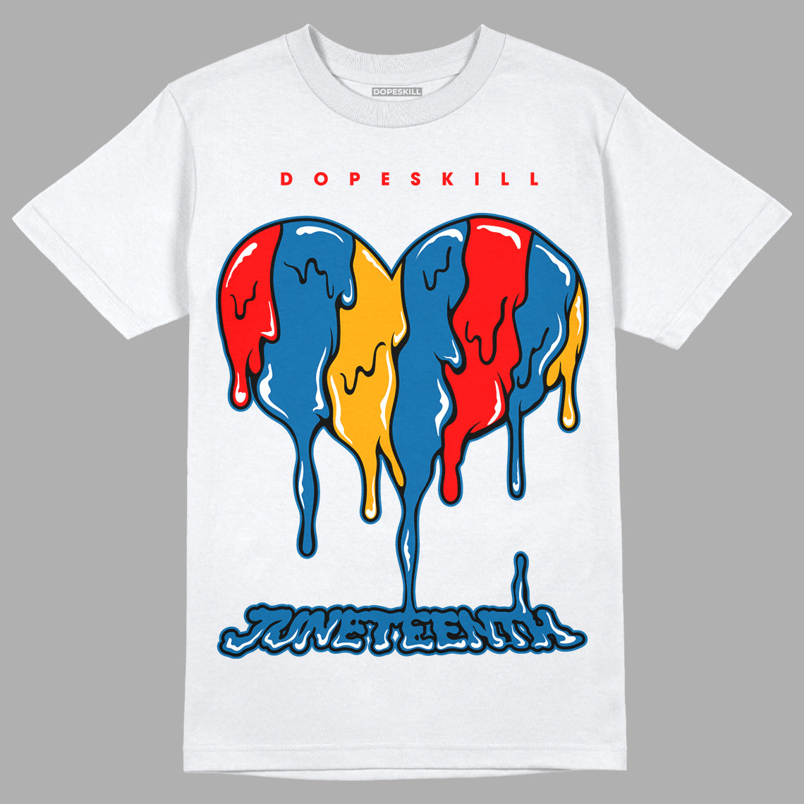 Messy Room 4s DopeSkill T-Shirt Juneteenth Heart Graphic - White