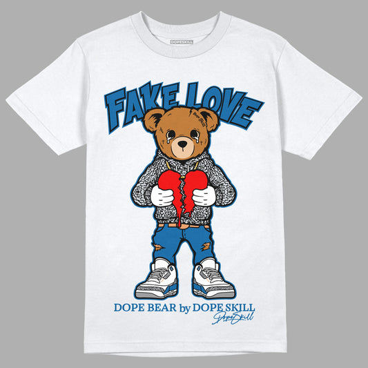 Jordan 3 Retro Wizards DopeSkill T-Shirt Fake Love Graphic Streetwear - White
