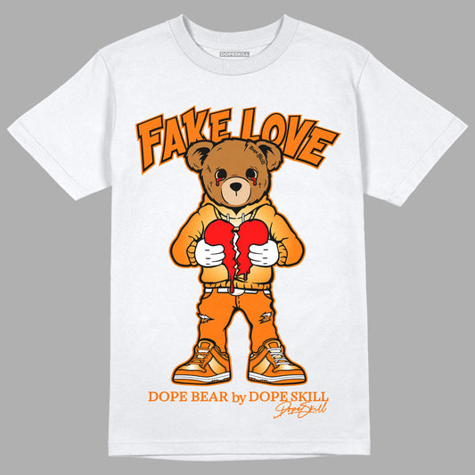 Wmns Dunk Low 'Magma Orange DopeSkill T-Shirt Fake Love Graphic Streetwear - White