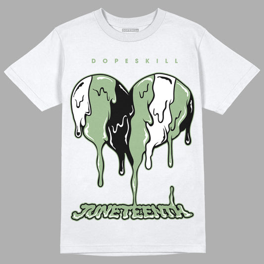 Jordan 4 Retro “Seafoam” DopeSkill T-Shirt Juneteenth Heart Graphic Streetwear  - White 