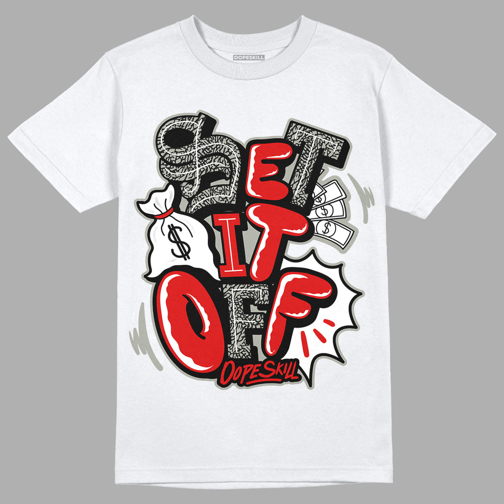 Fire Red 3s DopeSkill T-Shirt Set It Off Graphic - White 