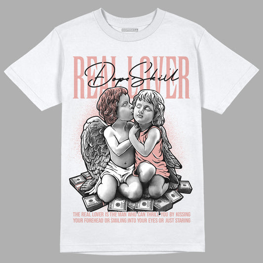 Rose Whisper Dunk Low DopeSkill T-Shirt Real Lover Graphic - White 