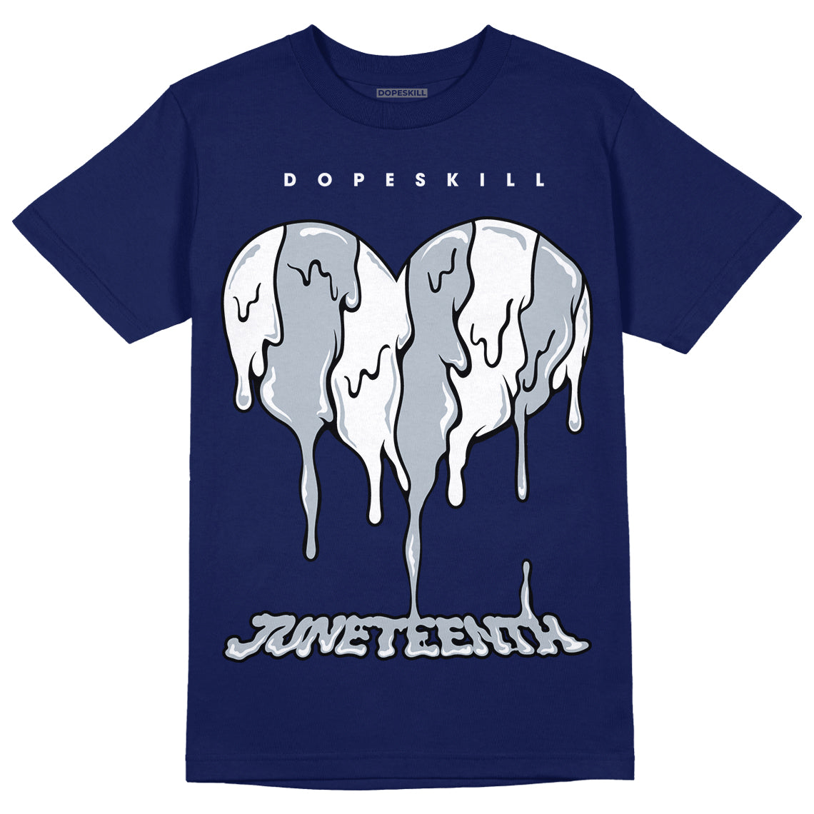 Midnight Navy 11s DopeSkill T-shirt Juneteenth Heart Graphic