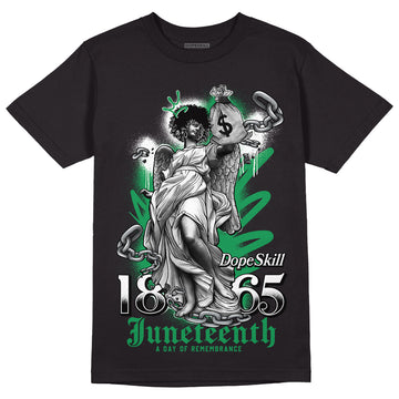 Jordan 1 Low Lucky Green DopeSkill T-Shirt Juneteenth Graphic Streetwear - Black