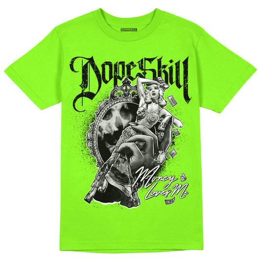 Neon Green Collection DopeSkill Neon Green T-shirt Money Loves Me Graphic