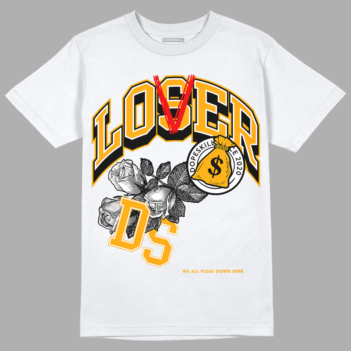 Black Taxi 12s DopeSkill T-Shirt Loser Lover Graphic - White 