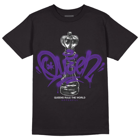 Jordan 3 Retro Dark Iris DopeSkill T-Shirt Queen Chess Graphic Streetwear - Black