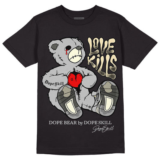 Jordan 4 Retro SE Craft Photon Dust DopeSkill T-Shirt Love Kills Graphic Streetwear   - Black